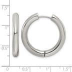 Stainless Steel Polished Hinged Huggie Hoop Earrings for Women