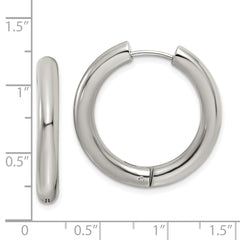 Chisel Stainless Steel Polished 4mm Hinged Hoop Earrings