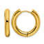 Stainless Steel Gold-Tone Polished Hinged Huggie Hoop Earrings for Women