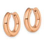 Chisel Stainless Steel Polished Rose IP-plated 4mm Hinged Hoop Earrings