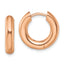 Chisel Stainless Steel Polished Rose IP-plated 4mm Hinged Hoop Earrings
