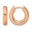 Stainless Steel Rose Gold-Tone Polished Hinged Huggie Hoop Earrings