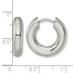Stainless Steel Polished Hinged Huggie Hoop Earrings
