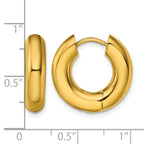 Stainless Steel Gold-Tone Polished Hinged Huggie Hoop Earrings