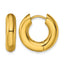 Stainless Steel Gold-Tone Polished Hinged Huggie Hoop Earrings