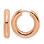Stainless Steel Rose Gold-Tone Polished Hinged Huggie Hoop Earrings