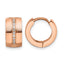 Stainless Steel Rose Gold-Tone Polished Hinged Lab-Created Crystal Huggie Hoop Earrings