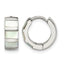 Stainless Steel Polished Pear Hinged Simulated Pearl Huggie Hoop Earrings