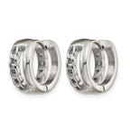 Stainless Steel Polished Hinged Huggie Hoop Earrings
