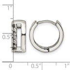 Stainless Steel Polished Hinged Huggie Hoop Earrings