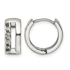Stainless Steel Polished Hinged Huggie Hoop Earrings