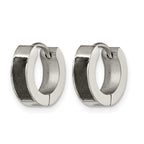 Stainless Steel Polished Hinged Huggie Hoop Earrings