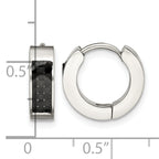 Stainless Steel Polished Hinged Huggie Hoop Earrings