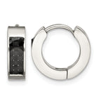 Stainless Steel Polished Hinged Huggie Hoop Earrings