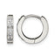 Stainless Steel Polished Hinged Cubic Zirconia Huggie Hoop Earrings