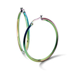 Stainless Steel Multi-Color Polished Hoop Earrings