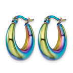 Stainless Steel Multi-Color Polished Hoop Earrings for Women