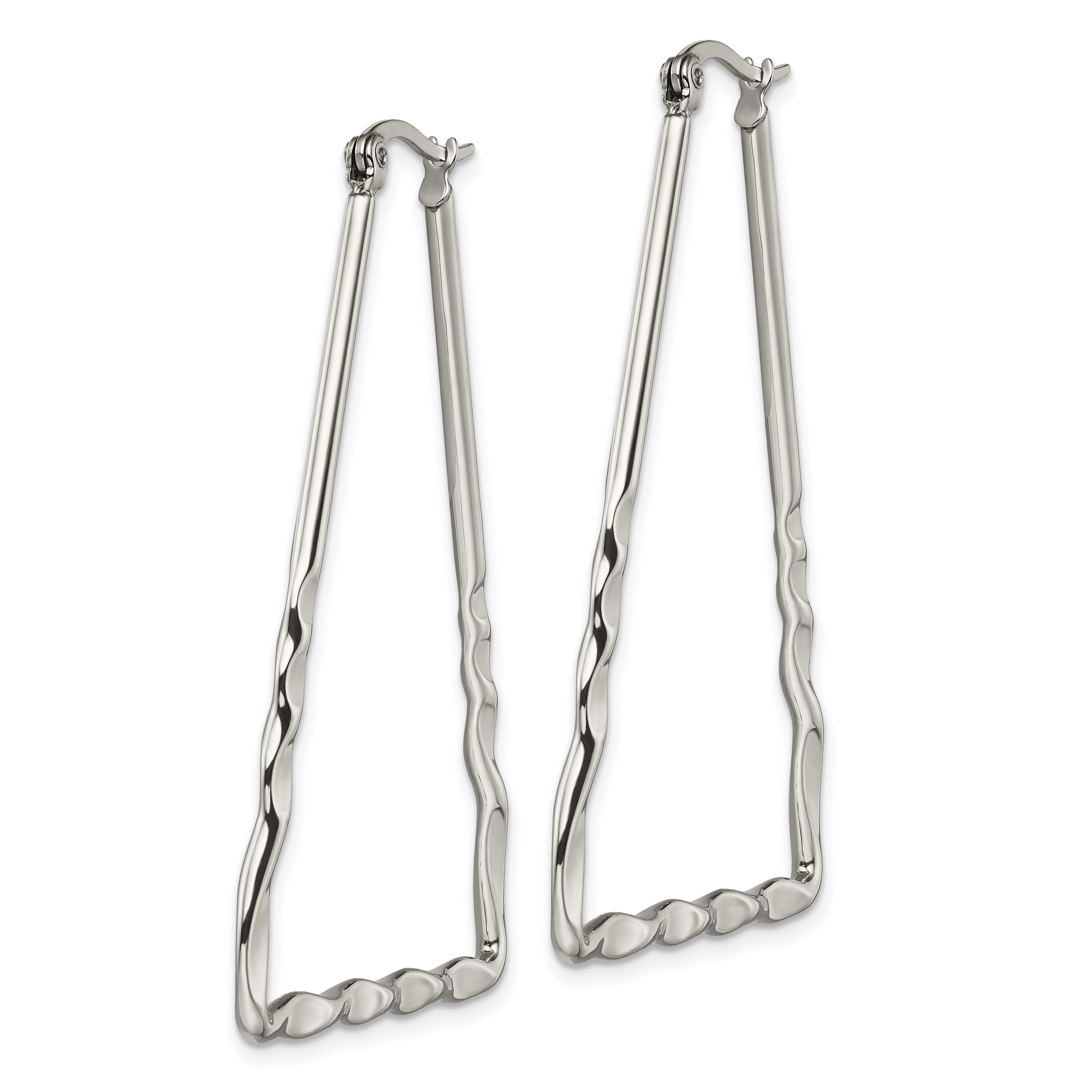 Chisel Stainless Steel Polished Triangular Hoop Earrings