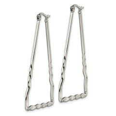 Chisel Stainless Steel Polished Triangular Hoop Earrings