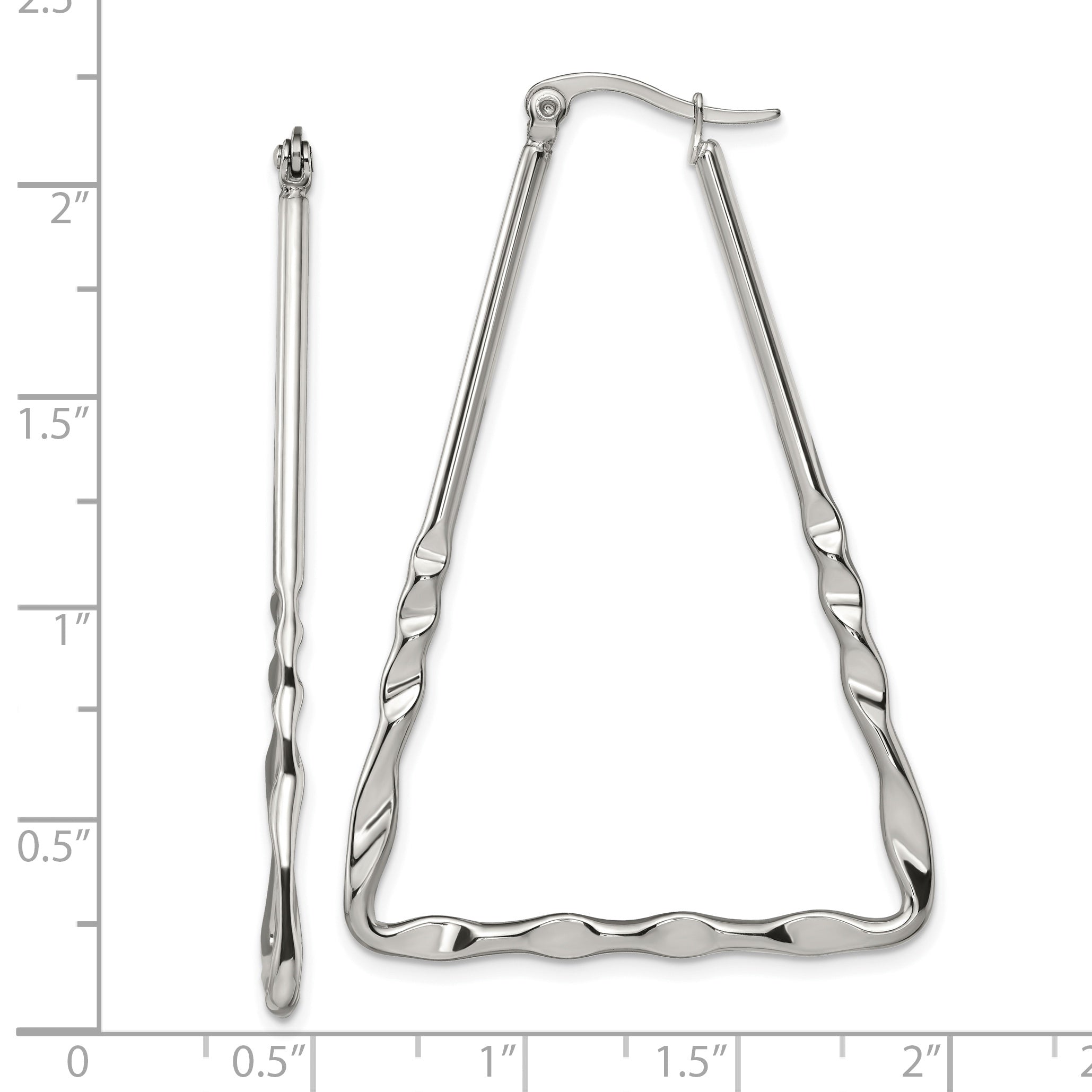 Chisel Stainless Steel Polished Triangular Hoop Earrings
