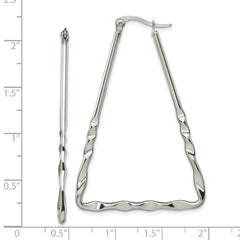 Chisel Stainless Steel Polished Triangular Hoop Earrings