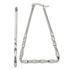 Chisel Stainless Steel Polished Triangular Hoop Earrings