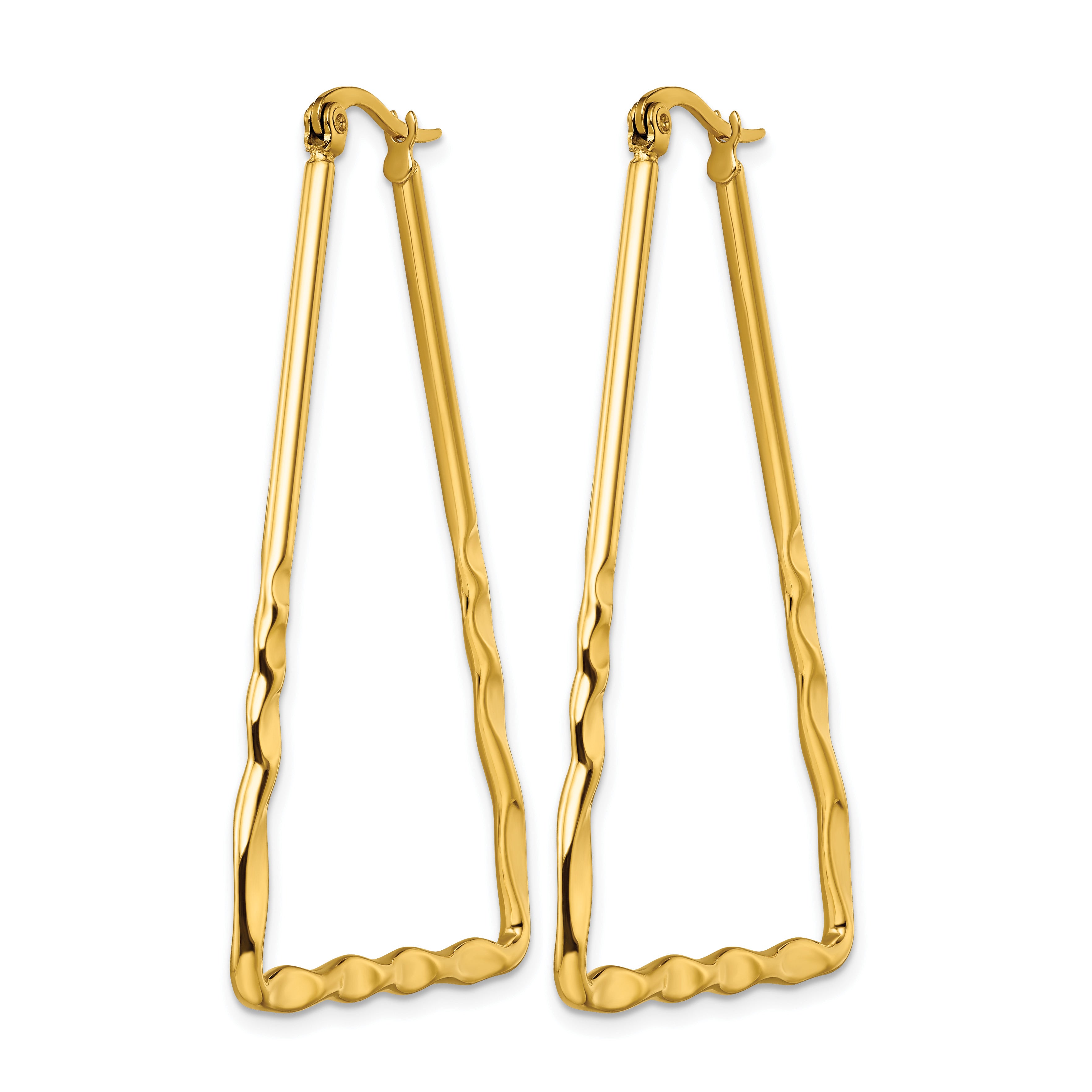 Stainless Steel Gold-Tone Polished Hoop Earrings for Women Secondary image