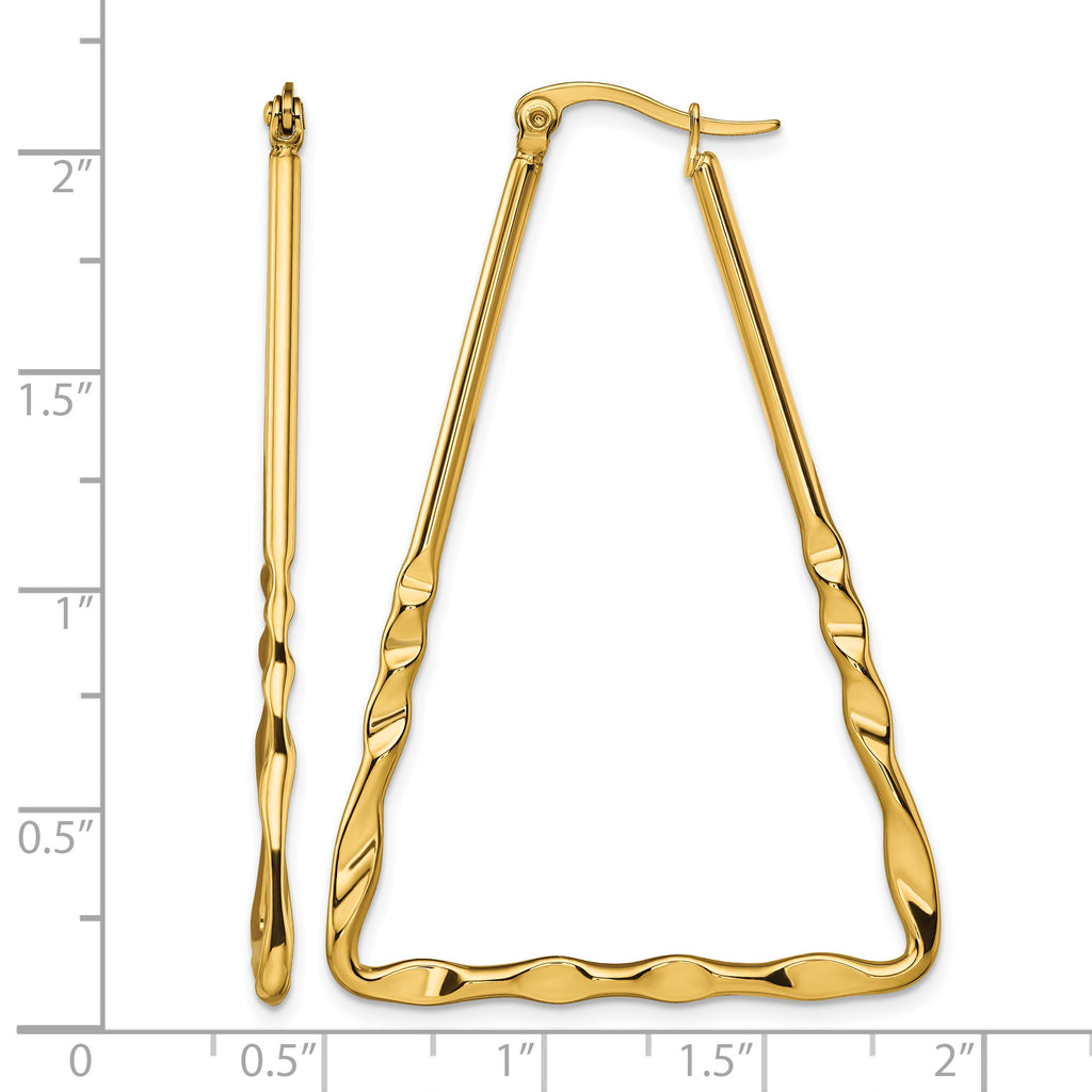 Stainless Steel Gold-Tone Polished Hoop Earrings for Women