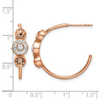Stainless Steel Rose Gold-Tone Polished Multi-color Lab-Created Crystal C-Hoop Earrings for Women