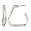 Stainless Steel Polished Geometric J-Hoop Earrings for Women