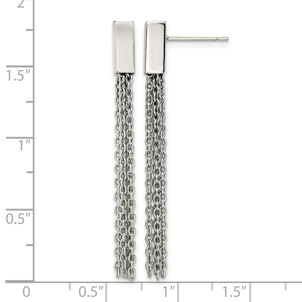 Stainless Steel Polished Drop Dangle Earrings for Women