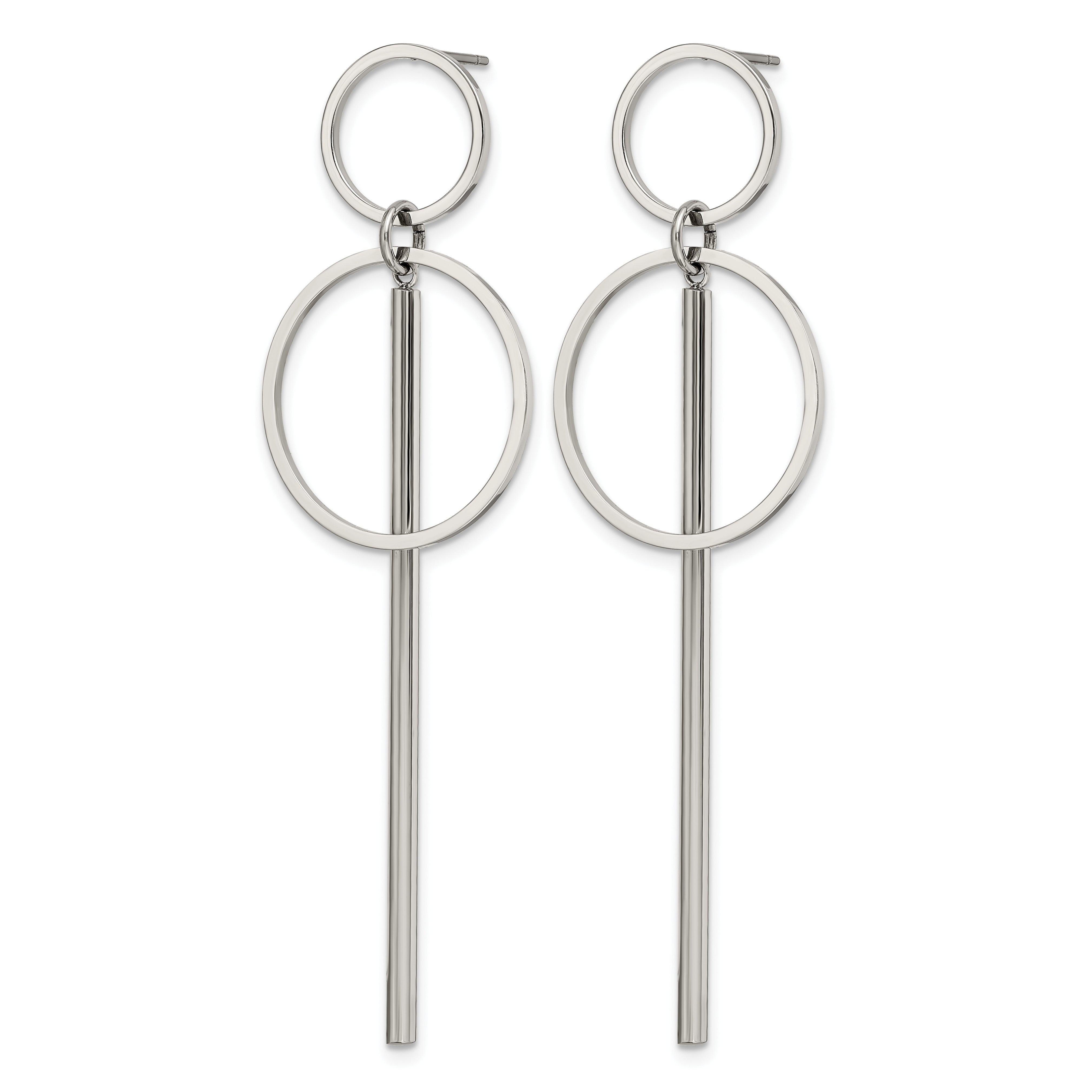 Stainless Steel Polished Drop Dangle Earrings for Women Secondary image
