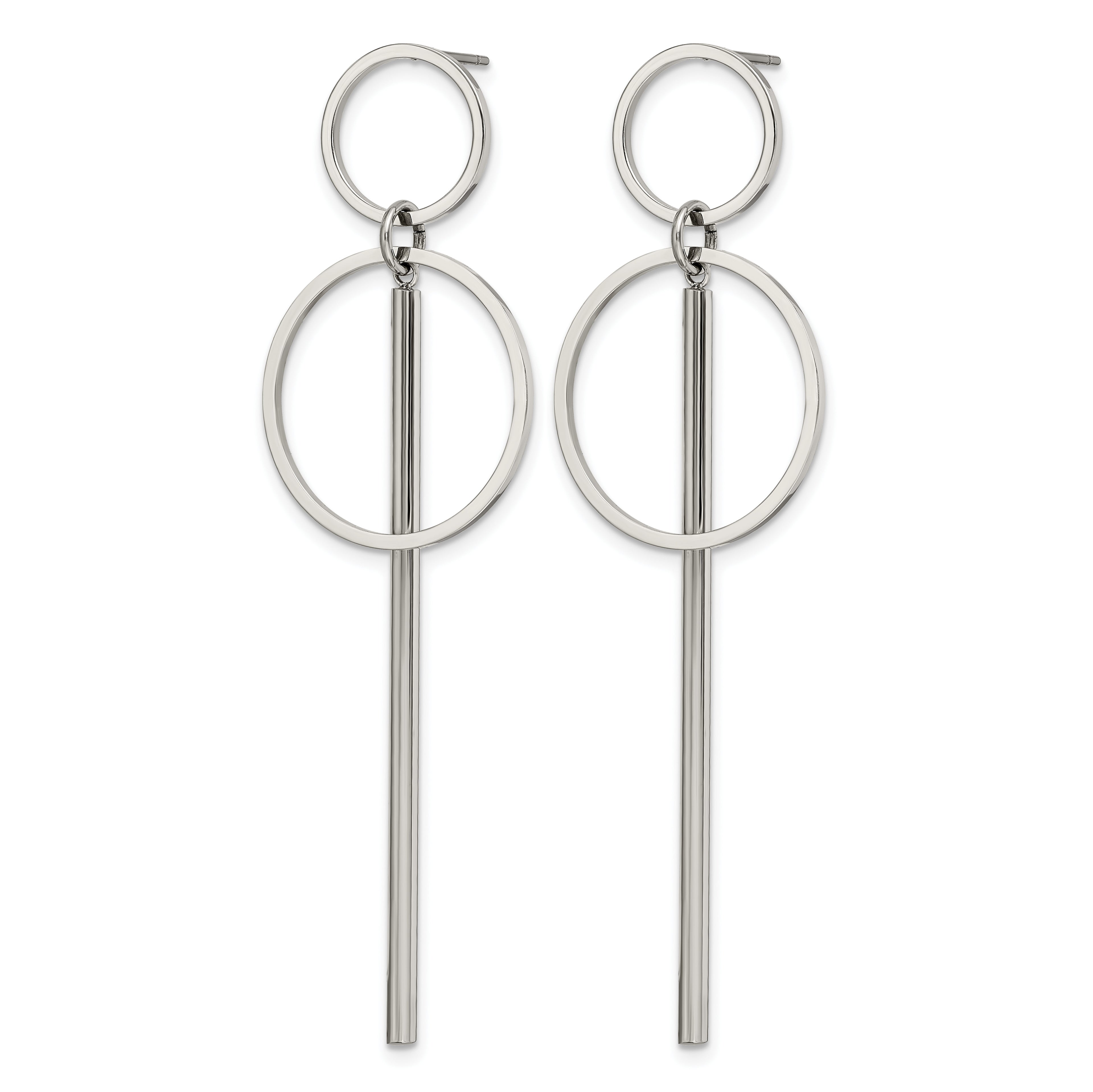 Stainless Steel Polished Drop Dangle Earrings for Women