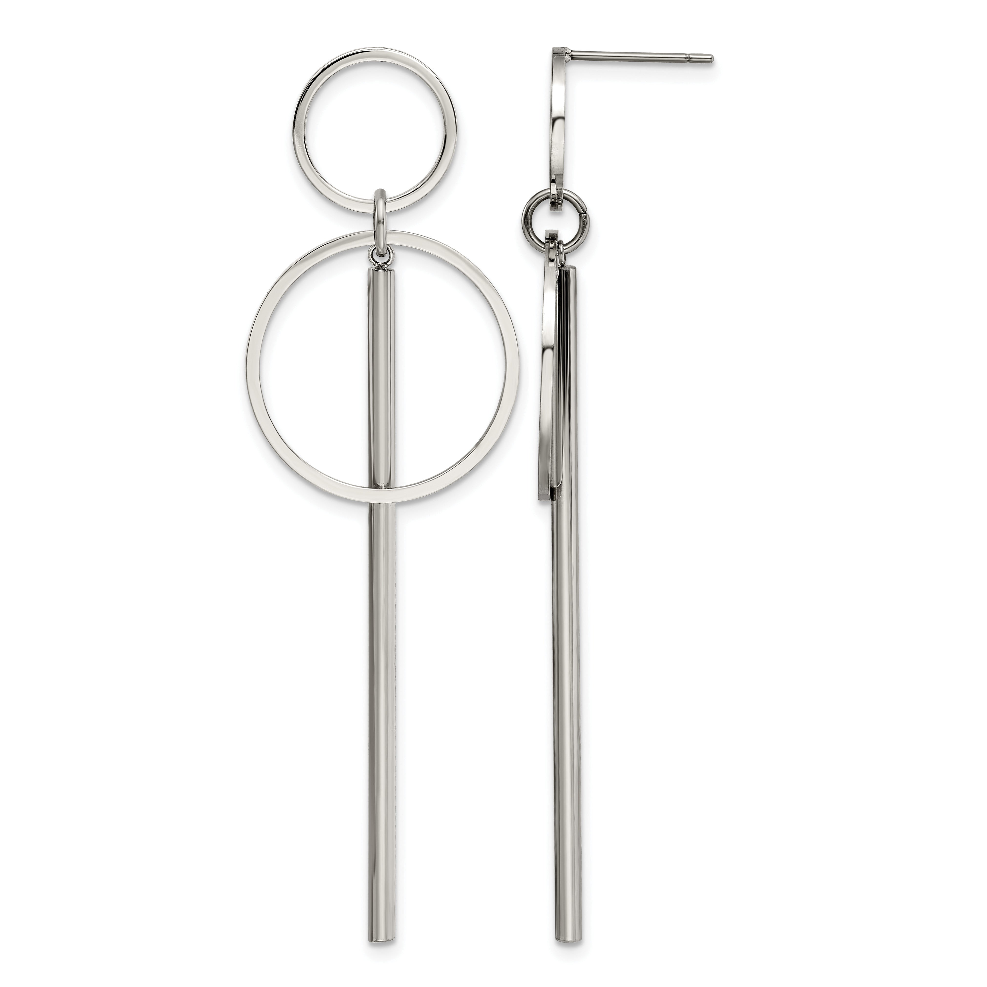 Stainless Steel Polished Drop Dangle Earrings for Women Main image