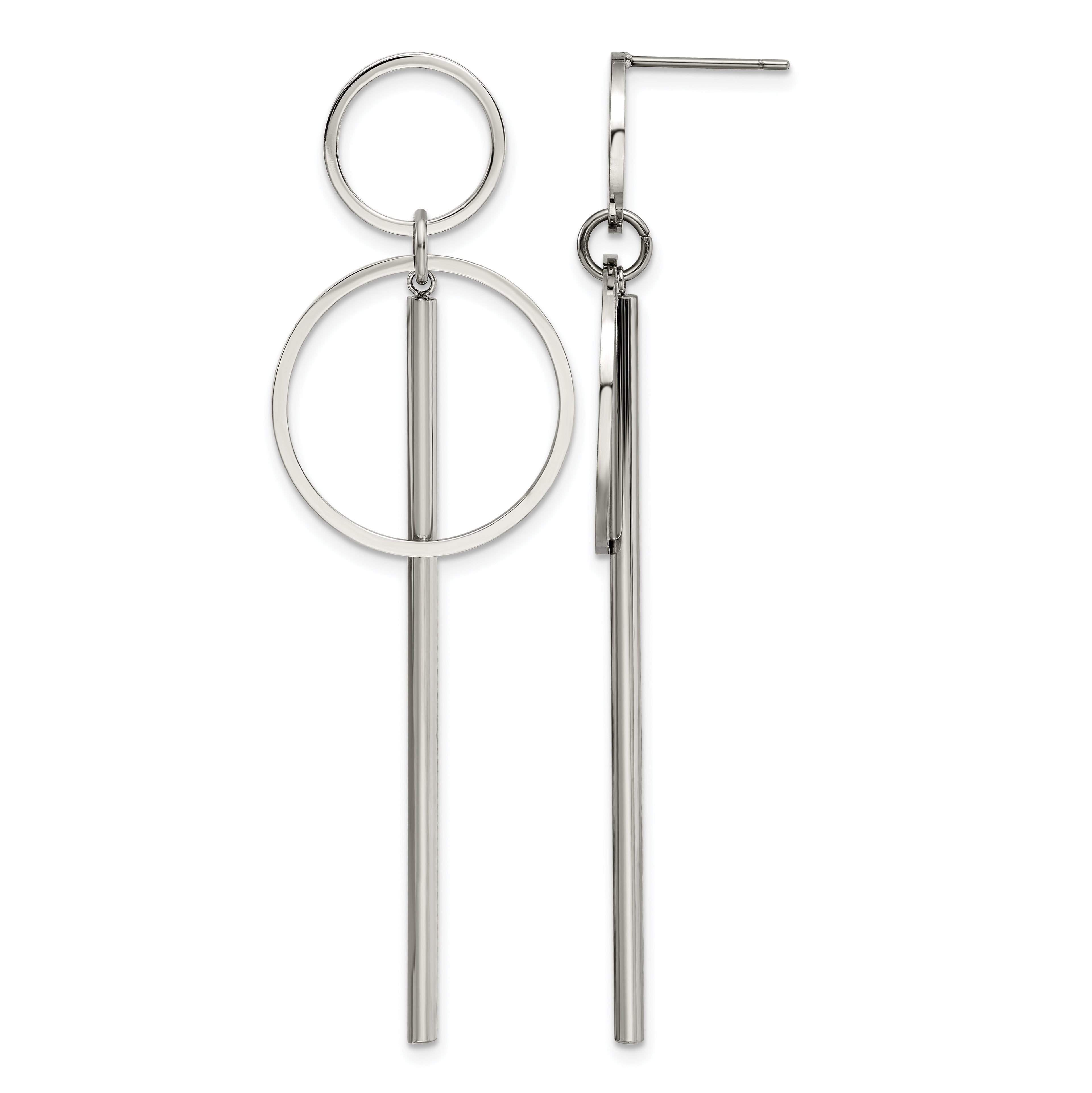 Stainless Steel Polished Drop Dangle Earrings for Women