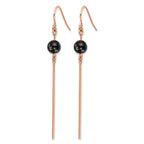 Stainless Steel Rose Gold-Tone Polished Drop Dangle Earrings for Women
