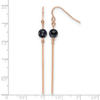Stainless Steel Rose Gold-Tone Polished Drop Dangle Earrings for Women