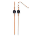 Stainless Steel Rose Gold-Tone Polished Drop Dangle Earrings for Women