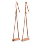 Stainless Steel Rose Gold-Tone Polished Twisted Drop Dangle Earrings for Women
