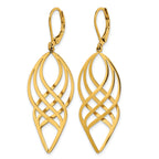 Stainless Steel Gold-Tone Polished Twisted Drop Dangle Earrings for Women