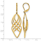 Stainless Steel Gold-Tone Polished Twisted Drop Dangle Earrings for Women