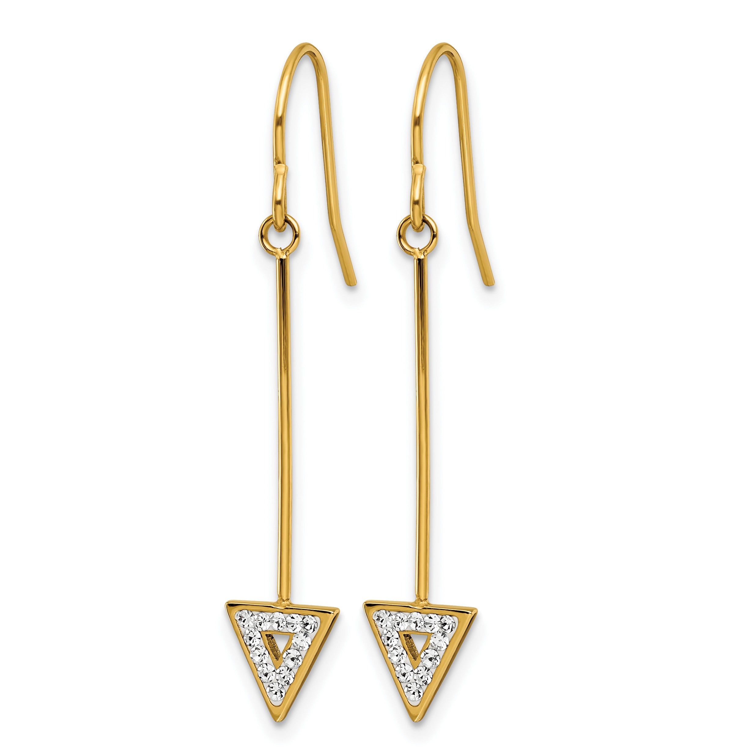 Stainless Steel Ion-Plated Polished Lab-Created Crystal Drop Dangle Earrings for Women Secondary image