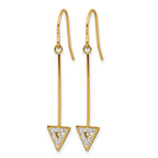Stainless Steel Ion-Plated Polished Lab-Created Crystal Drop Dangle Earrings for Women