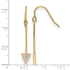 Stainless Steel Ion-Plated Polished Lab-Created Crystal Drop Dangle Earrings for Women