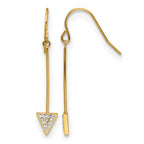 Stainless Steel Ion-Plated Polished Lab-Created Crystal Drop Dangle Earrings for Women