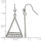 Stainless Steel Polished Cubic Zirconia Drop Dangle Earrings for Women