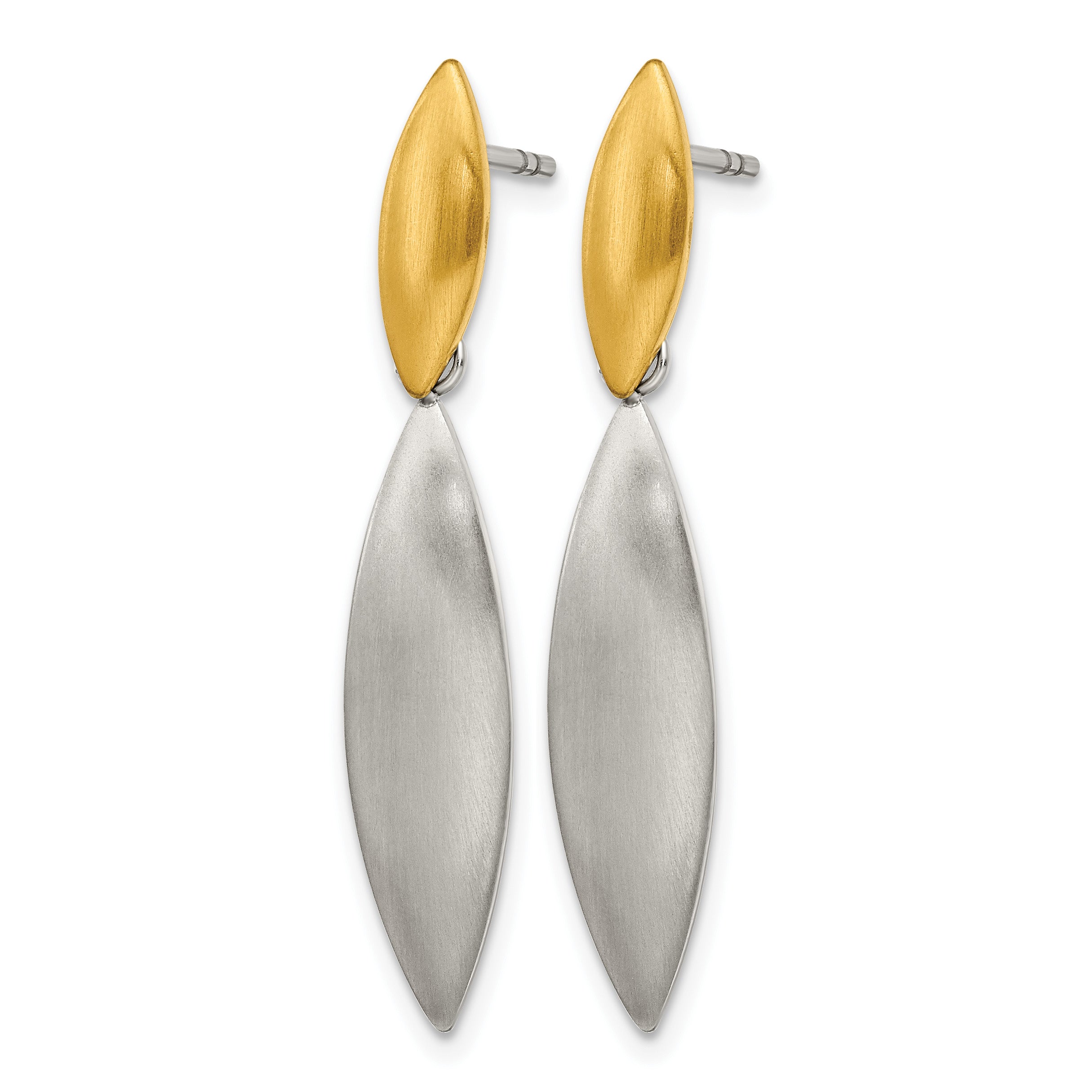 Stainless Steel Gold-Tone Brushed Drop Dangle Earrings for Women Secondary image
