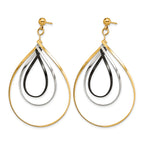 Stainless Steel Multi-Color Polished Twisted Drop Dangle Earrings for Women