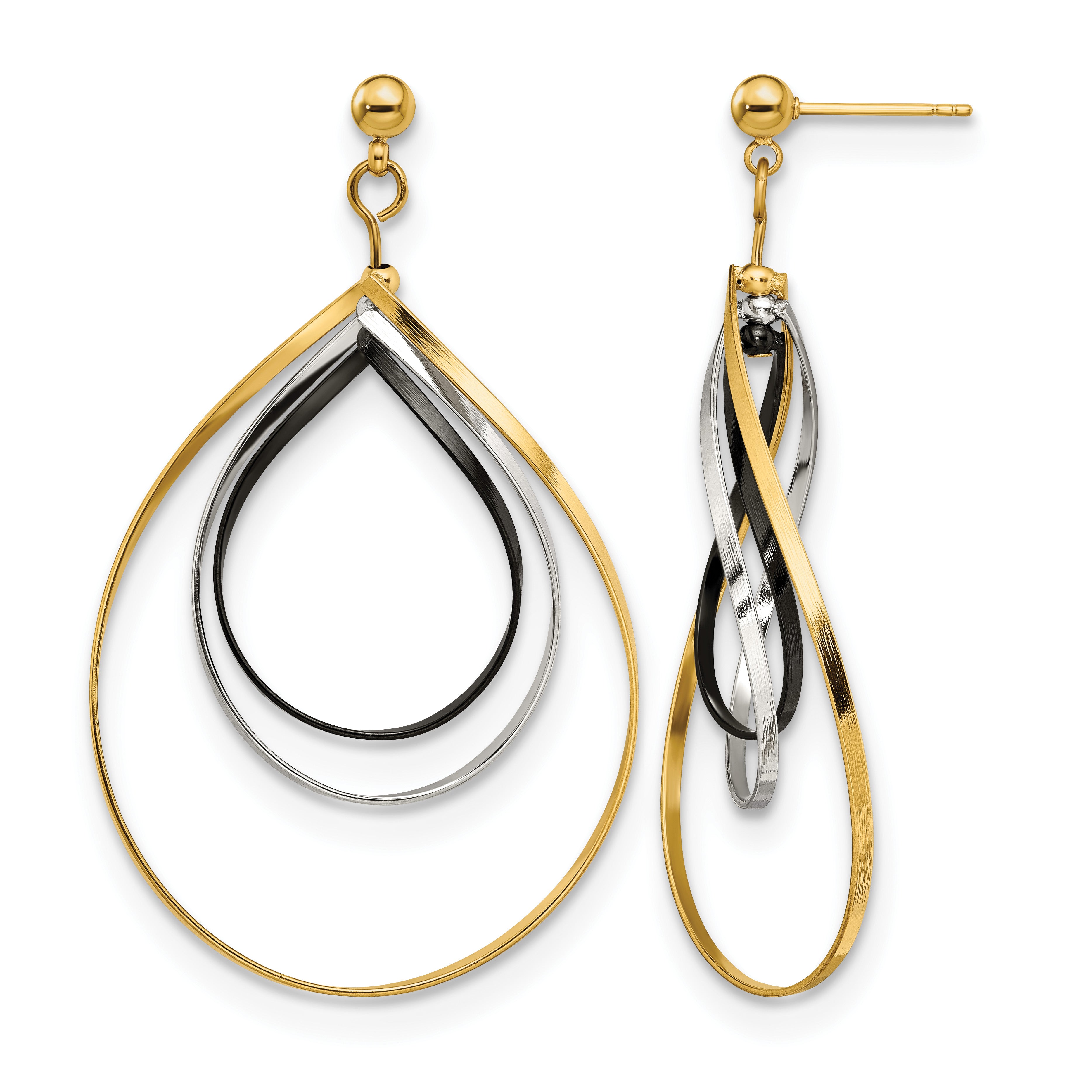 Stainless Steel Multi-Color Polished Twisted Drop Dangle Earrings for Women Main image