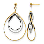 Stainless Steel Multi-Color Polished Twisted Drop Dangle Earrings for Women